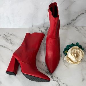 Kenneth Cole New York Galla Bootie, Size 7.5 M - Red
